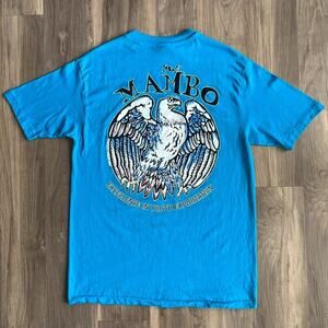 Vintage Mambo Australia Surf T-Shirt 1990s Blue Single Stitch Size L/XL RARE